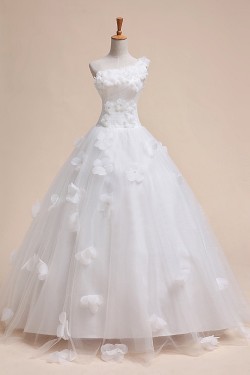 Ball Gown One Shoulder Bridal Gown Wedding Dress WD010438