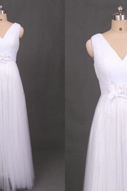 A-line V-neck Straps Bridal Gown Wedding Dress WD010439