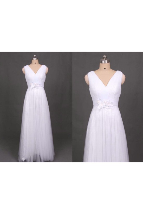 A-line V-neck Straps Bridal Gown Wedding Dress WD010439
