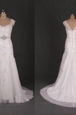 Trumpet/Mermaid Beaded Lace Bridal Gown Wedding Dress WD010440