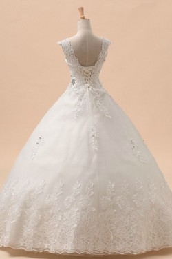 Ball Gown Straps Beaded Lace Bridal Gown Wedding Dress WD010441