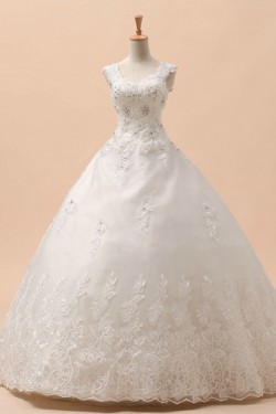 Ball Gown Straps Beaded Lace Bridal Gown Wedding Dress WD010441