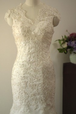 Trumpet/Mermaid Beaded Lace Bridal Gown Wedding Dress WD010448