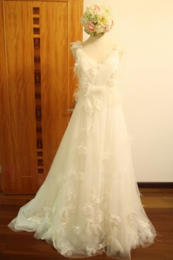 A-line V-neck Bridal Gown Wedding Dress WD010449