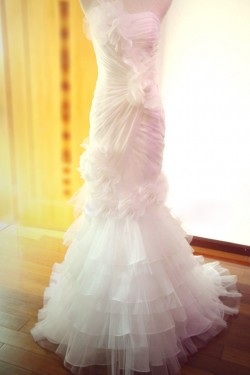 Trumpet/Mermaid Strapless Bridal Gown Wedding Dress WD010450