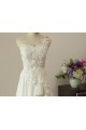 High Low One Shoulder Beaded Lace Chiffon Bridal Gown Wedding Dress WD010451