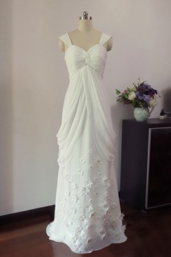 Sheath/Column Straps Chiffon Bridal Gown Wedding Dress WD010452