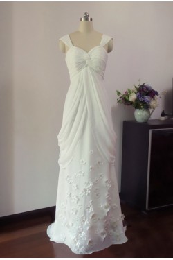 Sheath/Column Straps Chiffon Bridal Gown Wedding Dress WD010452