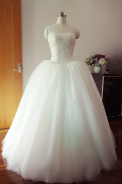 Ball Gown Strapless Bridal Gown Wedding Dress WD010454