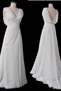Sheath/Column Chiffon Bridal Gown Wedding Dress WD010458