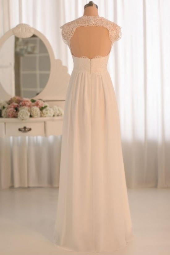 Empire Lace and Chiffon Bridal Gown Maternity Bridal Gown Wedding Dress WD010462 Empire Lace and Chiffon Bridal Gown Maternity Bridal Gown Wedding Dress WD010462