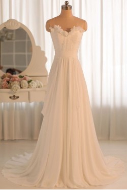 A-line Sweetheart Chiffon Bridal Gown Wedding Dress WD010464
