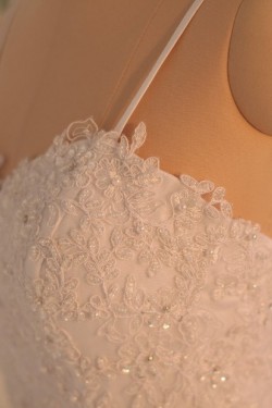 Trumpet/Mermaid Spaghetti Strap Beaded Lace Bridal Gown Wedding Dress WD010465