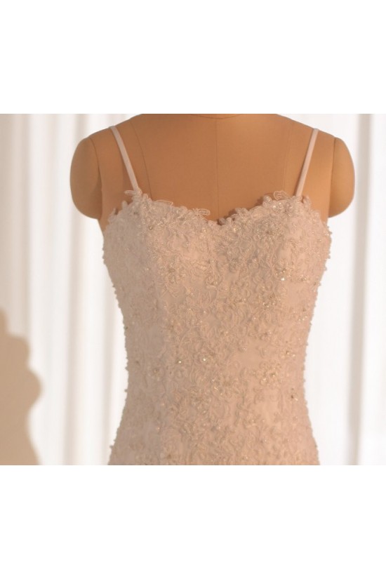 Trumpet/Mermaid Spaghetti Strap Beaded Lace Bridal Gown Wedding Dress WD010465 Trumpet/Mermaid Spaghetti Strap Beaded Lace Bridal Gown Wedding Dress WD010465