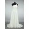 Sheath/Column One Shoulder Beaded Chiffon Bridal Gown Wedding Dress WD010466