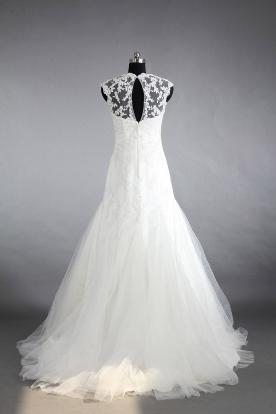 Trumpet/Mermaid Beaded Lace Bridal Gown Wedding Dress WD010468