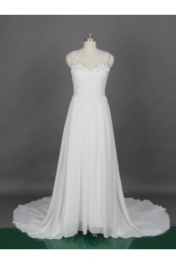 Sheath/Column Beaded Straps Bridal Gown Wedding Dress WD010469