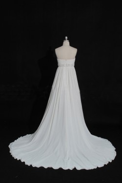 Empire Beaded Chiffon Maternity Bridal Gown Wedding Dress WD010473