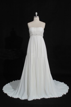 Empire Beaded Chiffon Maternity Bridal Gown Wedding Dress WD010473