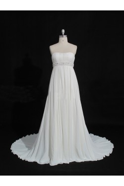 Empire Beaded Chiffon Maternity Bridal Gown Wedding Dress WD010473