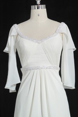 A-line Beaded Chiffon Bridal Gown Wedding Dress WD010479