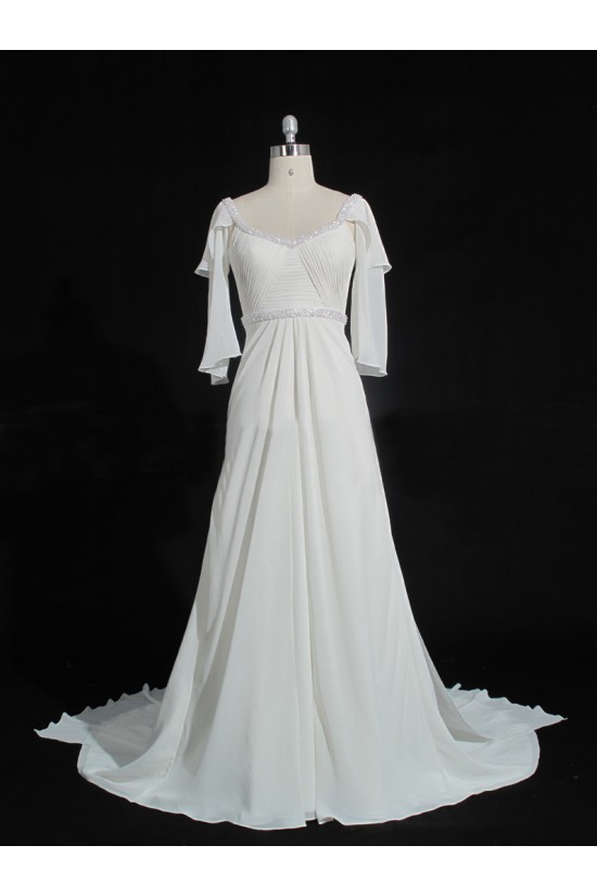 A-line Beaded Chiffon Bridal Gown Wedding Dress WD010479 A-line Beaded Chiffon Bridal Gown Wedding Dress WD010479