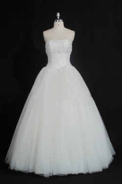 Ball Gown Strapless Beaded Bridal Gown Wedding Dress WD010480
