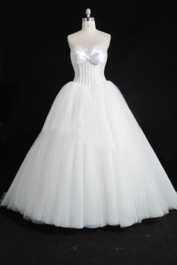 Ball Gown Sweetheart Bowknot Beaded Bridal Gown Wedding Dress WD010481