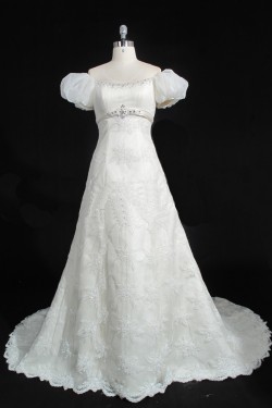 A-line Beaded Lace Bridal Gown Wedding Dress WD010482