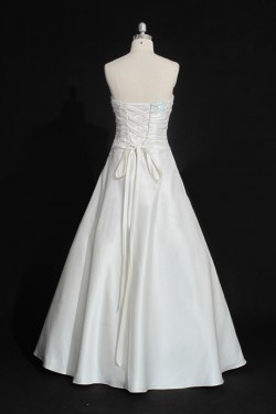 A-line Strapless Beaded Bridal Gown Wedding Dress WD010484