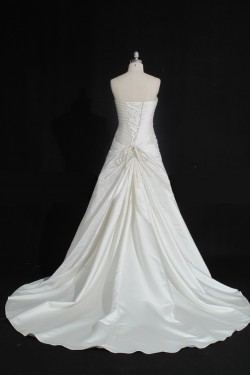 A-line Strapless Beaded Bridal Gown Wedding Dress WD010485