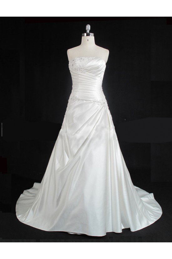 A-line Strapless Beaded Bridal Gown Wedding Dress WD010485 A-line Strapless Beaded Bridal Gown Wedding Dress WD010485