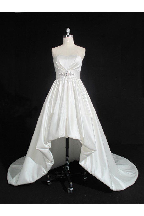 High Low Strapless Beaded Bridal Gown Wedding Dress WD010486 High Low Strapless Beaded Bridal Gown Wedding Dress WD010486