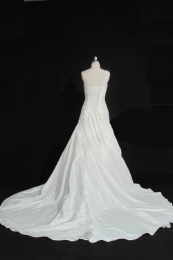 A-line One Shoulder Bridal Gown Wedding Dress WD010488