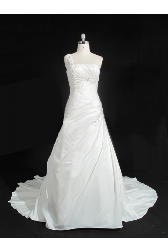 A-line One Shoulder Bridal Gown Wedding Dress WD010488 A-line One Shoulder Bridal Gown Wedding Dress WD010488