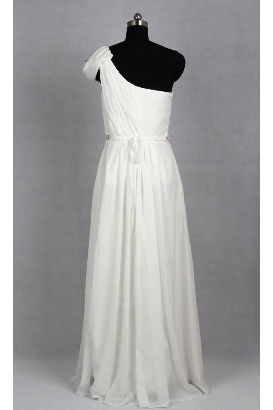 Sheath/Column Beaded One Shoulder Chiffon Bridal Gown Wedding Dress WD010493 Sheath/Column Beaded One Shoulder Chiffon Bridal Gown Wedding Dress WD010493
