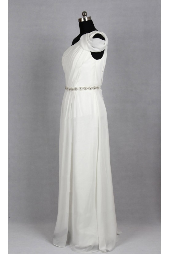 Sheath/Column Beaded One Shoulder Chiffon Bridal Gown Wedding Dress WD010493 Sheath/Column Beaded One Shoulder Chiffon Bridal Gown Wedding Dress WD010493