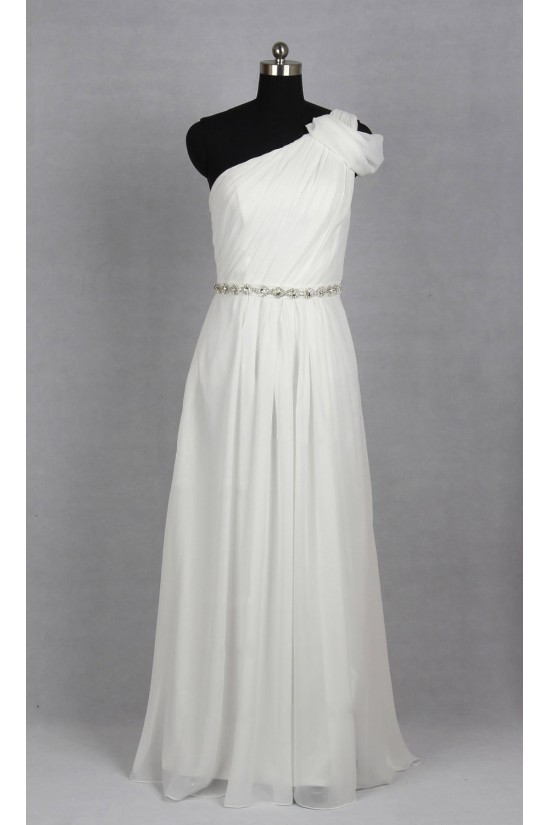 Sheath/Column Beaded One Shoulder Chiffon Bridal Gown Wedding Dress WD010493 Sheath/Column Beaded One Shoulder Chiffon Bridal Gown Wedding Dress WD010493