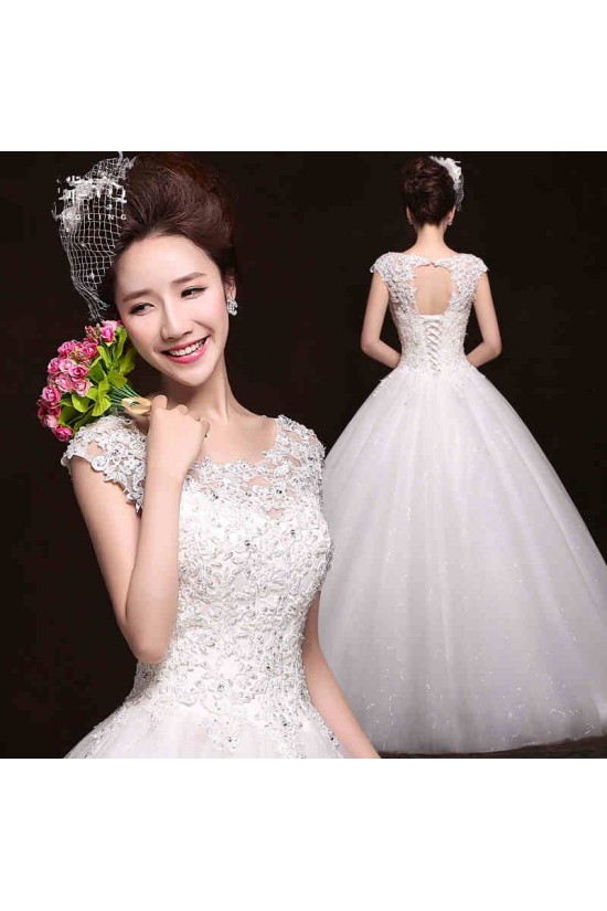 Ball Gown Beaded Lace Bridal Gown Wedding Dress WD010496