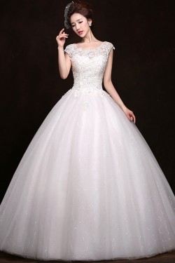 Ball Gown Beaded Lace Bridal Gown Wedding Dress WD010496