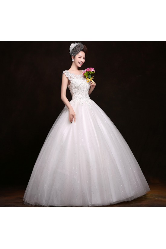 Ball Gown Beaded Lace Bridal Gown Wedding Dress WD010496