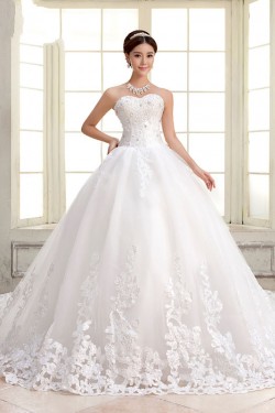 Ball Gown Sweetheart Beaded Lace Bridal Gown Wedding Dress WD010497