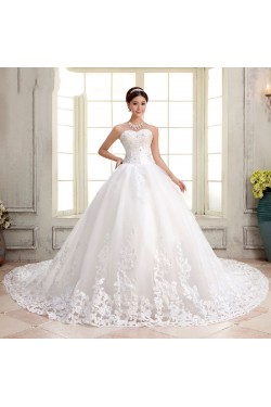 Ball Gown Sweetheart Beaded Lace Bridal Gown Wedding Dress WD010497