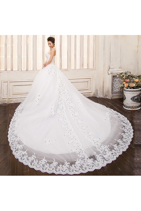 Ball Gown Halter Beaded Lace Bridal Gown Wedding Dress WD010498 Ball Gown Halter Beaded Lace Bridal Gown Wedding Dress WD010498