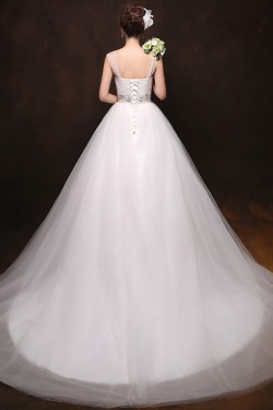 Ball Gown Straps Beaded Bridal Gown Wedding Dress WD010499