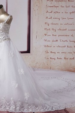 A-line Straps Beaded Bridal Wedding Dresses WD010501