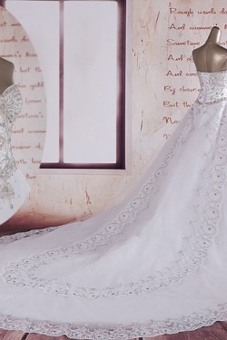 A-line Straps Beaded Bridal Wedding Dresses WD010501