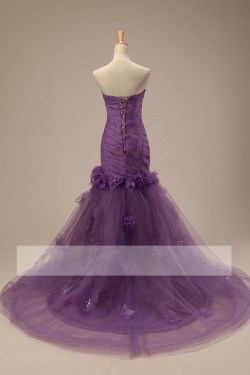 Trumpet/Mermaid Strapless Bridal Wedding Dresses WD010505