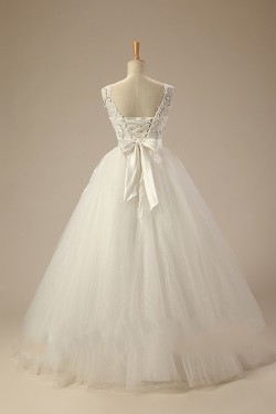 Ball Gown V-neck Lace Beaded Bridal Wedding Dresses WD010506