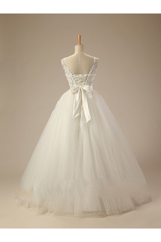 Ball Gown V-neck Lace Beaded Bridal Wedding Dresses WD010506